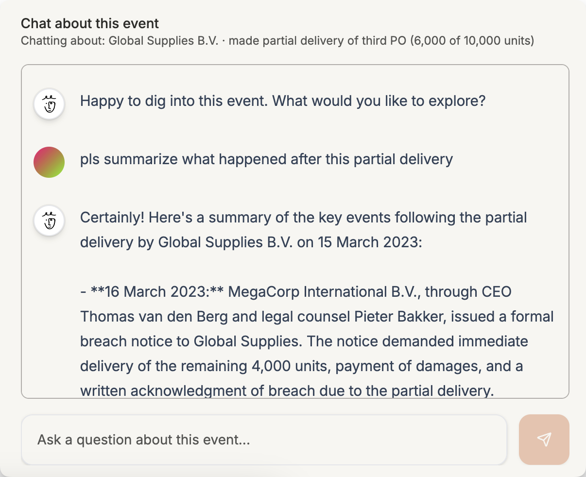 Chat — Drill down into details