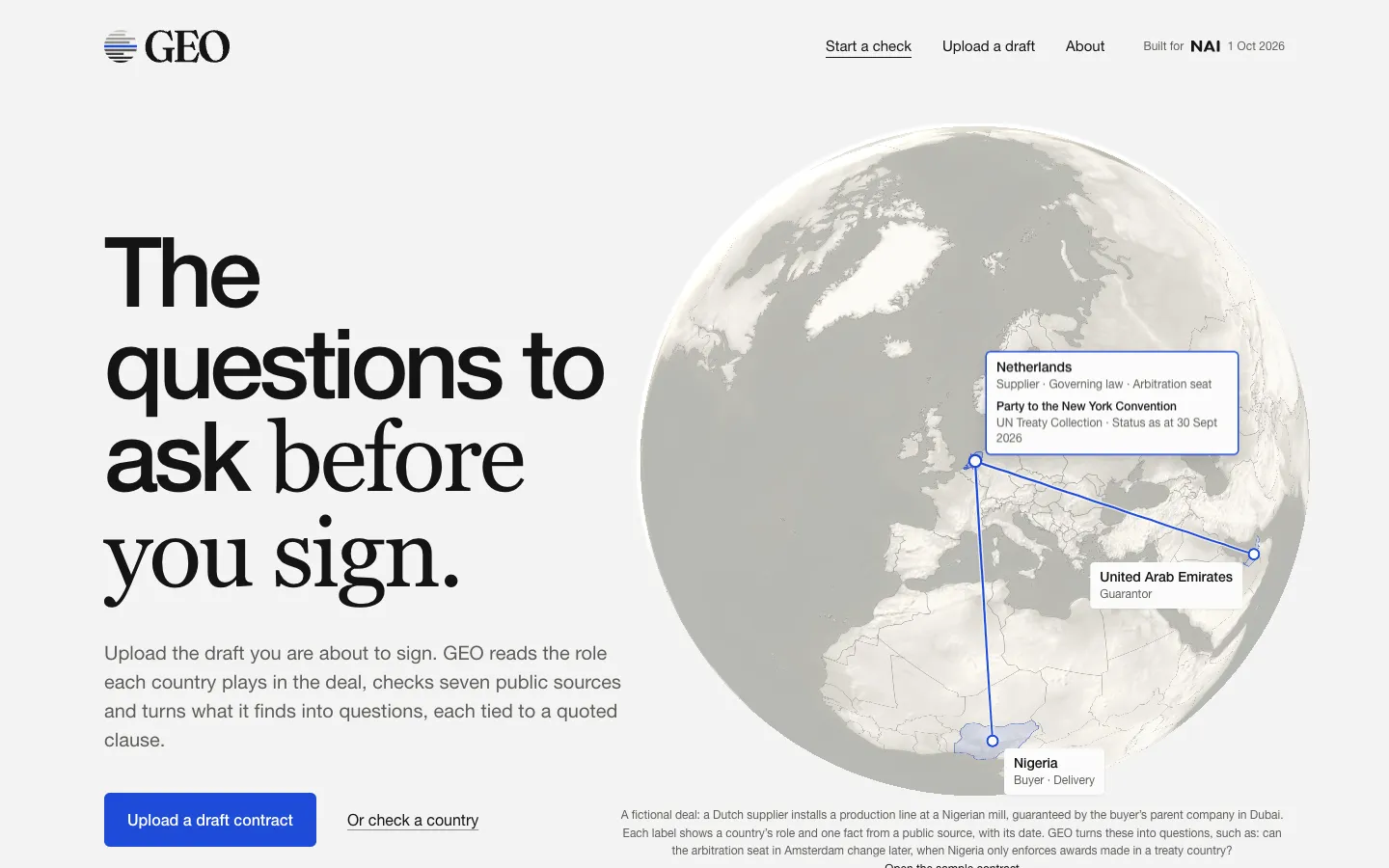 GEO checks the countries in your contract before you sign